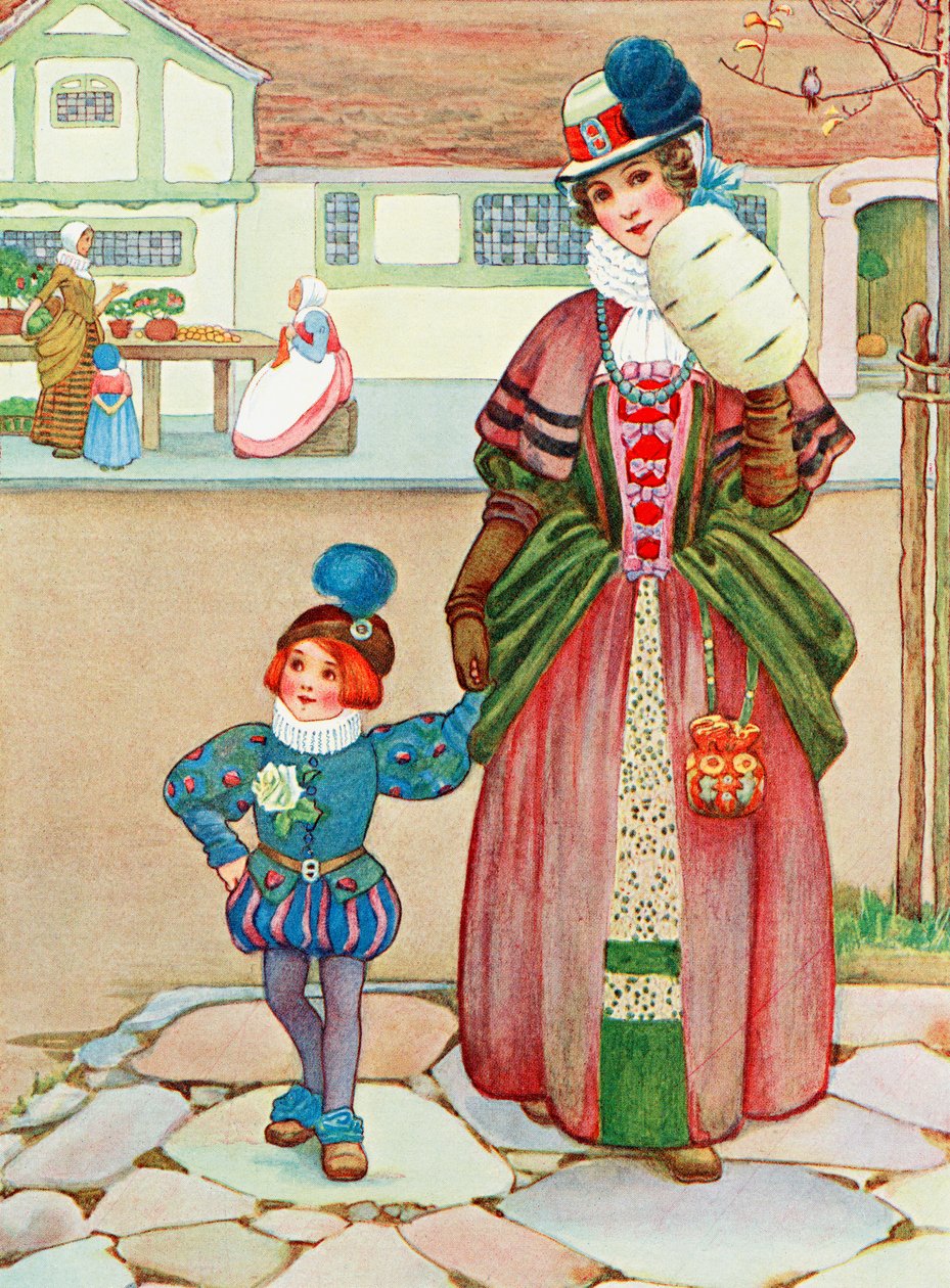 Illustration zum Gedicht „Difference“ aus dem Buch „Childhood“ von Millicent und Githa Sowerby, veröffentlicht 1907 von Unbekannter Künstler