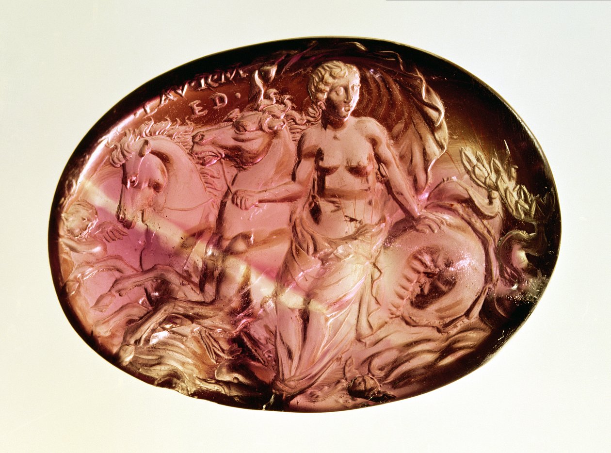 Intaglio einer Nereide oder Amphitrite auf einem Hippokampus, um 50 v. Chr. von Unbekannt