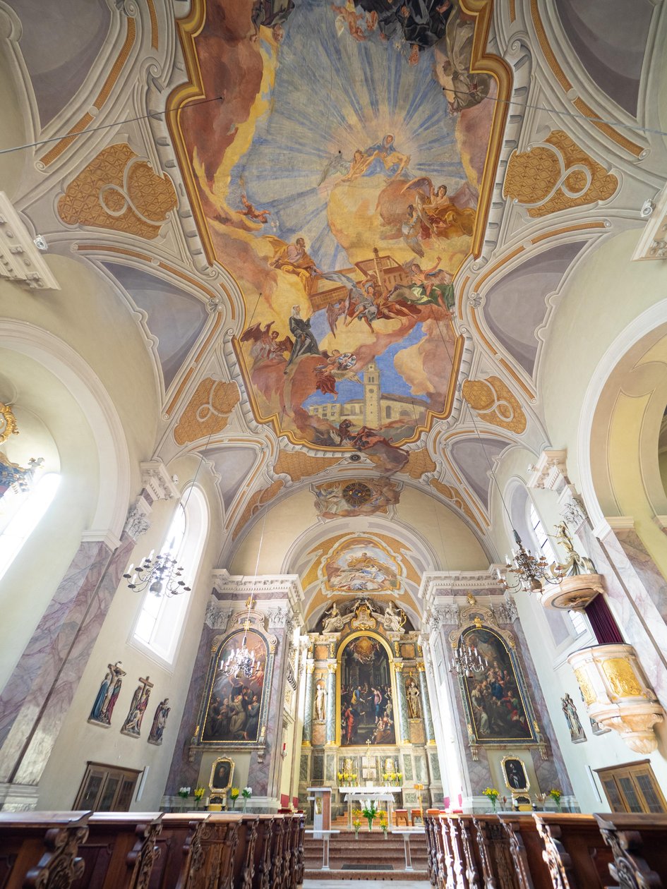 Innen- und Deckenmalereien von Hans Andre, Servitenkirche, Innsbruck, Tirol, Österreich, Europa von Unbekannter Künstler