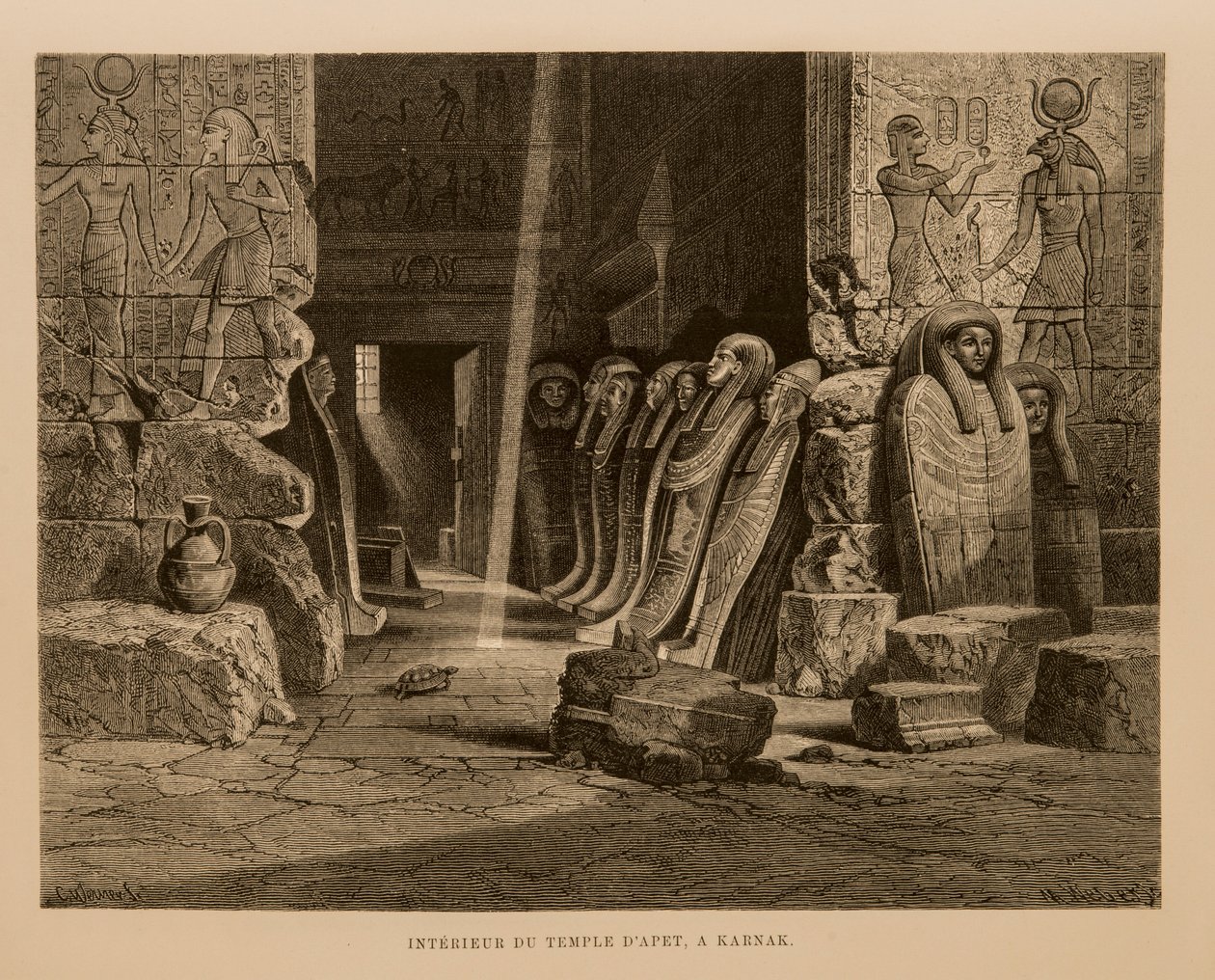Innere Ansicht des Apet-Tempels in Karnak, Ägypten - Illustration aus dem Atlas von Ägypten von Unbekannt