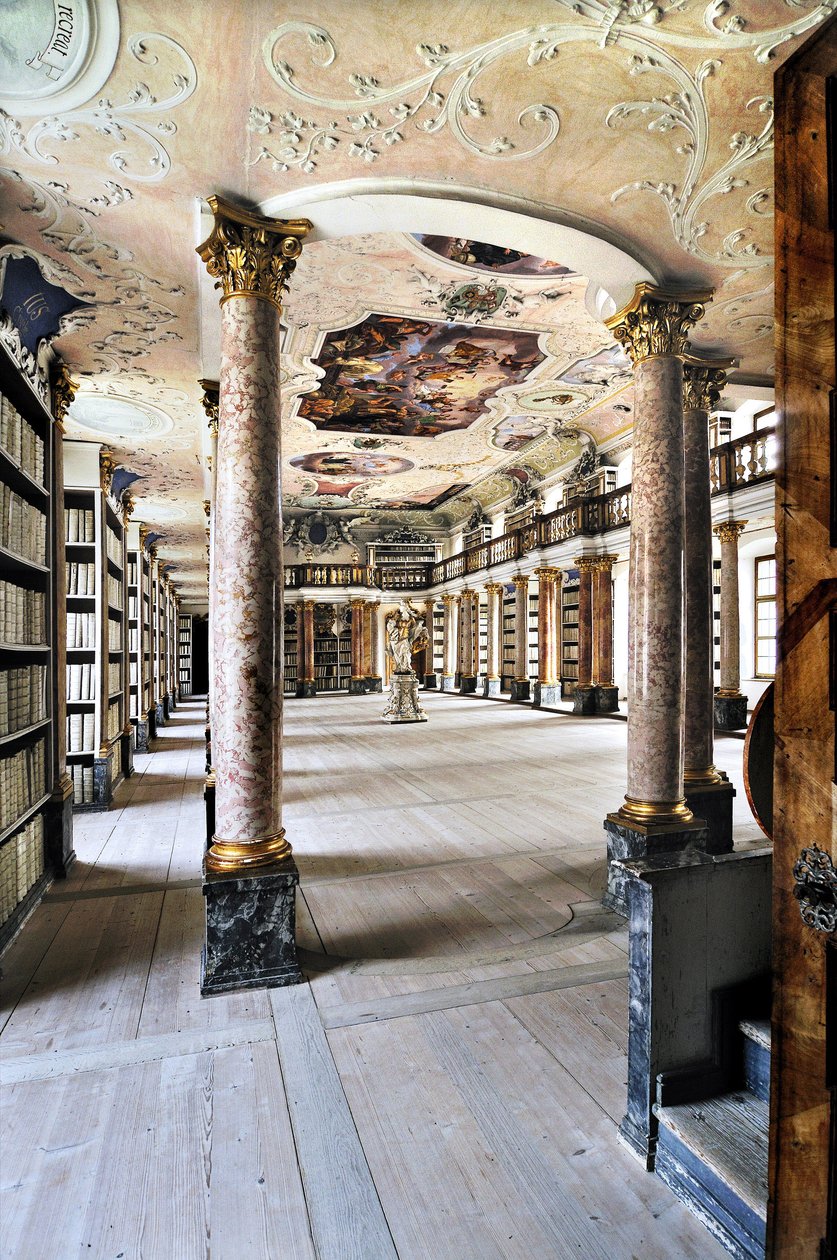 Bibliothek der Benediktinerabtei Ottobeuren, Bayern, Deutschland, Europa von Unbekannter Künstler