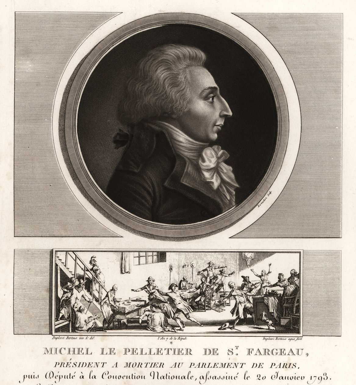 Louis-Michel le Peletier, Marquis von Saint-Fargeau (1760-1793), französischer Politiker und Märtyrer der Französischen Revolution von Unbekannt