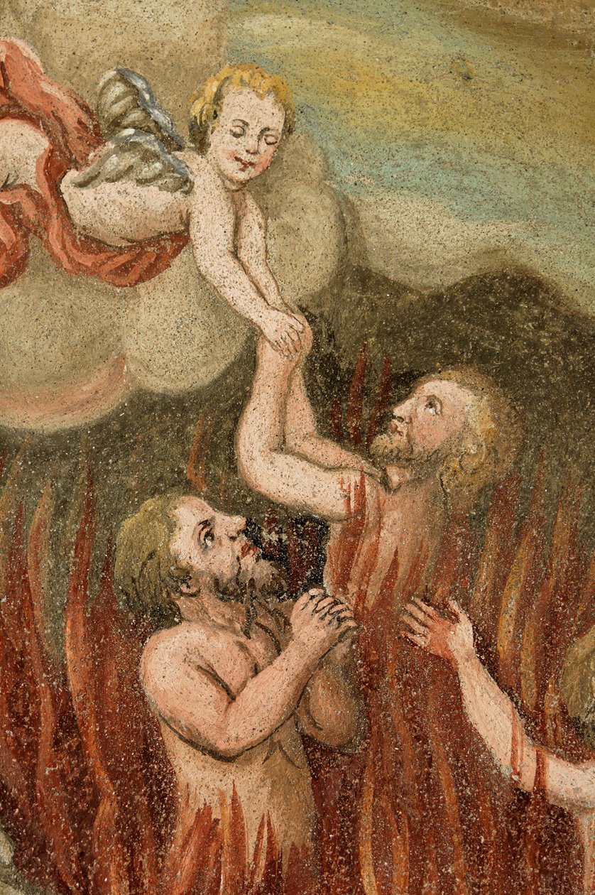 Lüsen (Luson) im Lüsner Tal unter der Plose bei Brixen, Südtirol, Alto Adige, Italien. Kirche St. Georg, Erlösung des Fegefeuers von Unbekannt