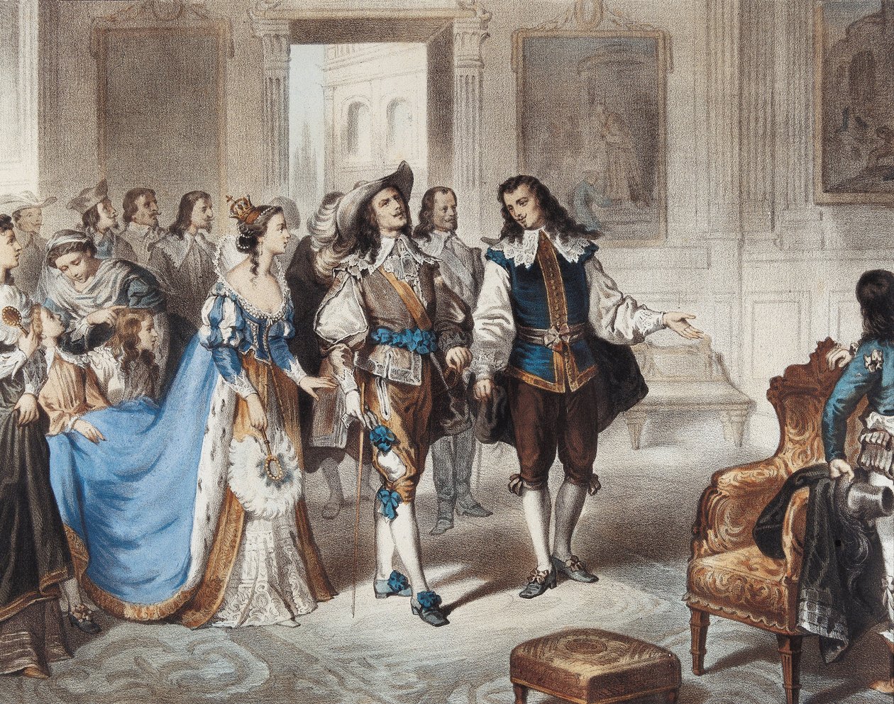 MURILLO, Bartolome Esteban (1617-1682). „Der Maler Murillo besucht El Escorial“ (Lithographie von L. Turgis) von Unbekannter Künstler