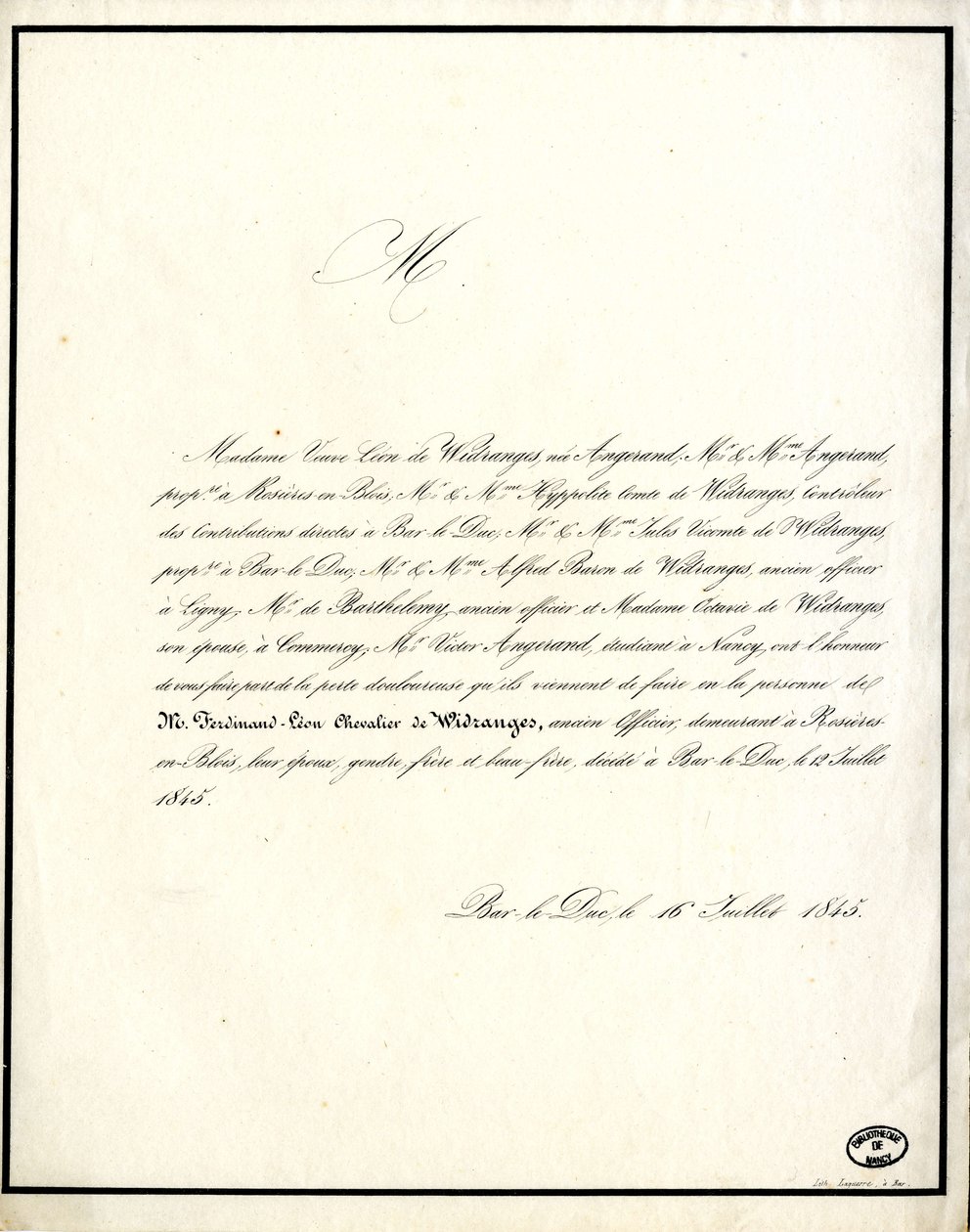 Madame Witwe Léon de Widranges von Unbekannter Künstler