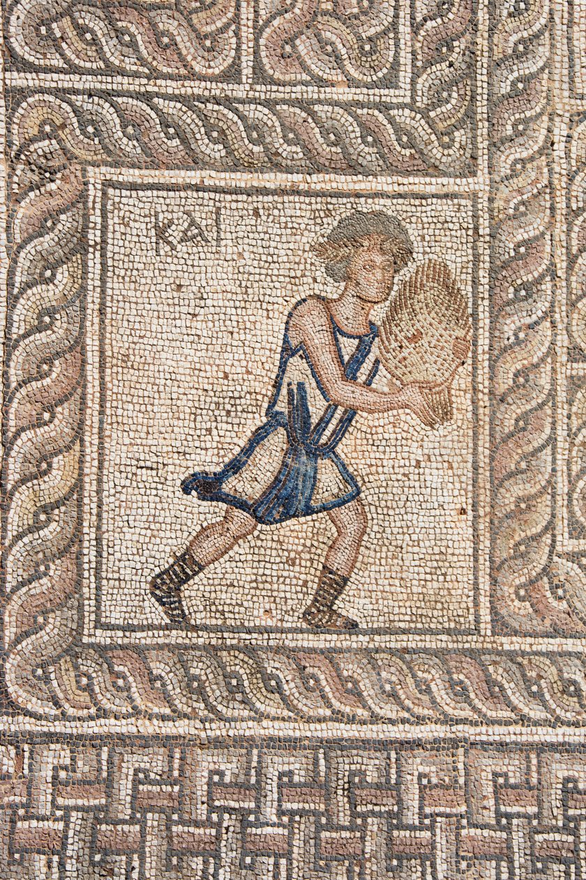 Mosaiken in der römischen Agora (5. Jahrhundert n. Chr.), Delphi, Peloponnes, Griechenland (Foto) von Unknown