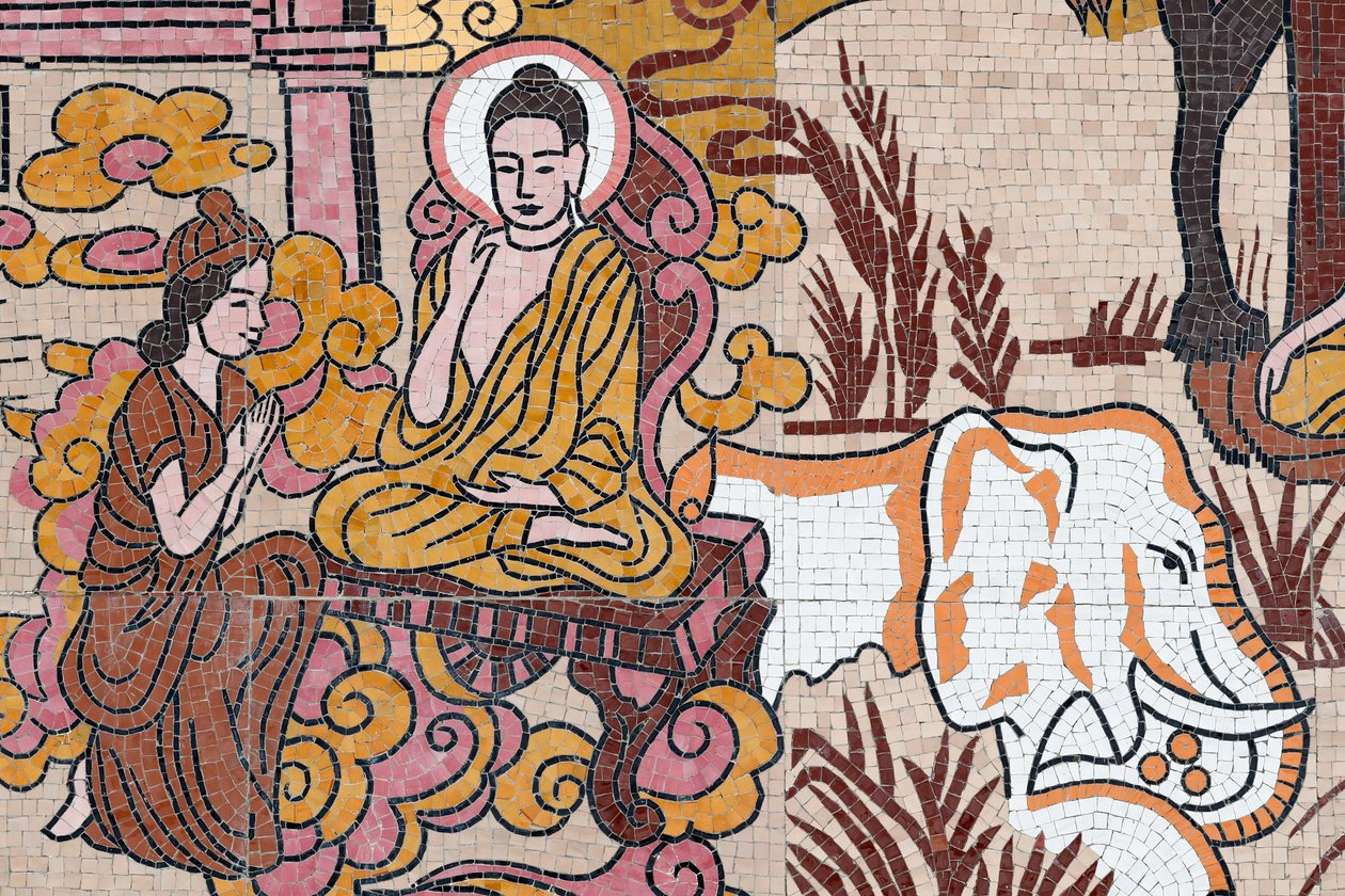 Ong Nui buddhistische Pagode, Wandfresko, Das Leben des Buddha, Quy Nhon, Vietnam, 2019 von Unbekannt