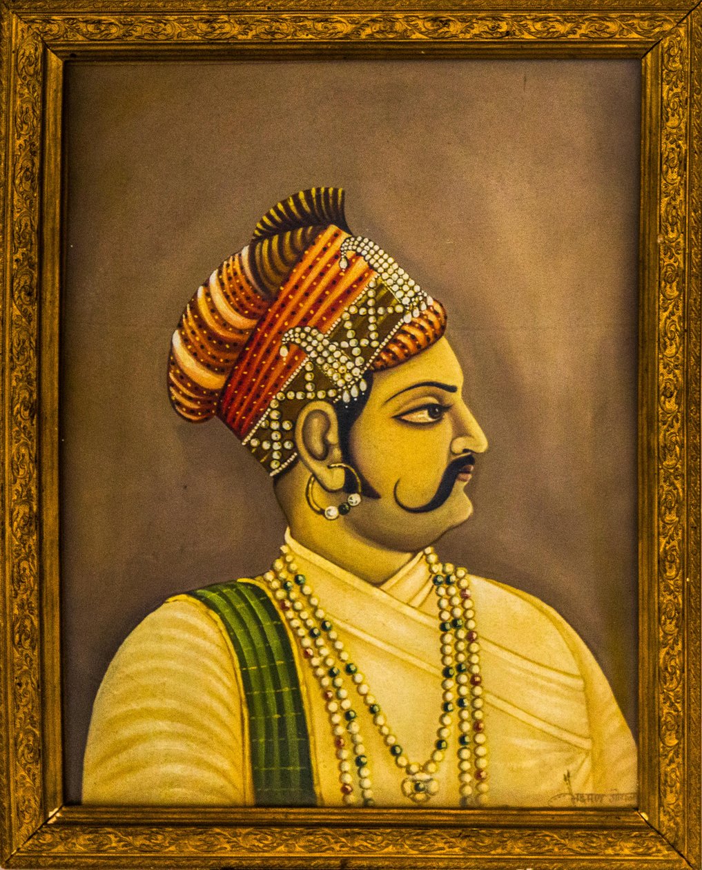 Gemälde der Maharajas im Stadtpalast, Jaisalmer, eine exotische Stadt in der Thar-Wüste, Jaisalmer, Rajasthan, Indien, Asien von Unbekannter Künstler