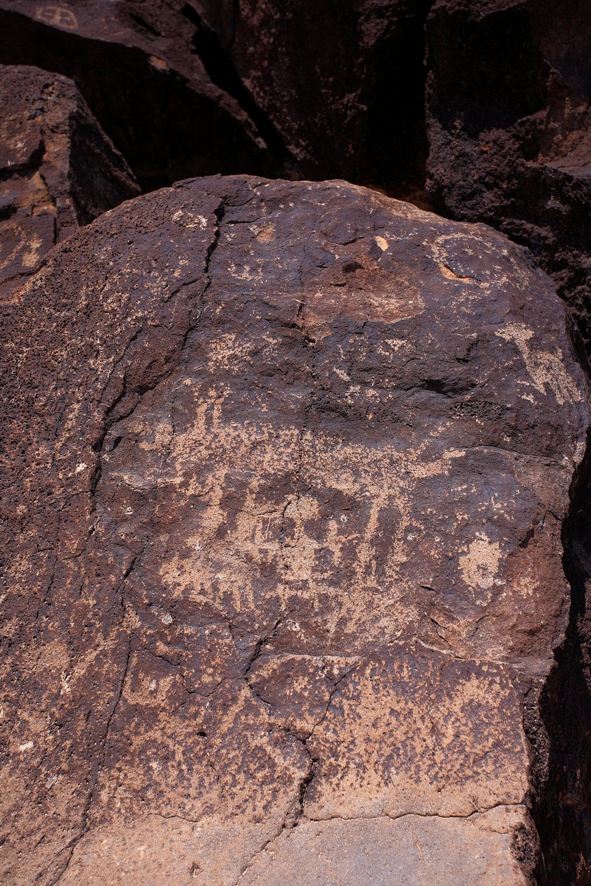 Petroglyphen, die Tiere und Figuren darstellen - Petroglyph National Monument - Albuquerque, New Mexico, USA von William M. Timlin