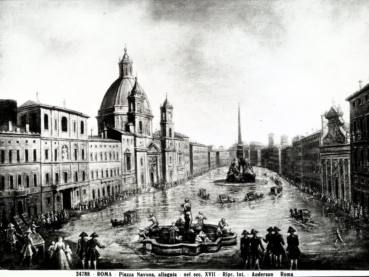 Piazza Navona in Rom, Druck 17. Jahrhundert in Rom von Unbekannt