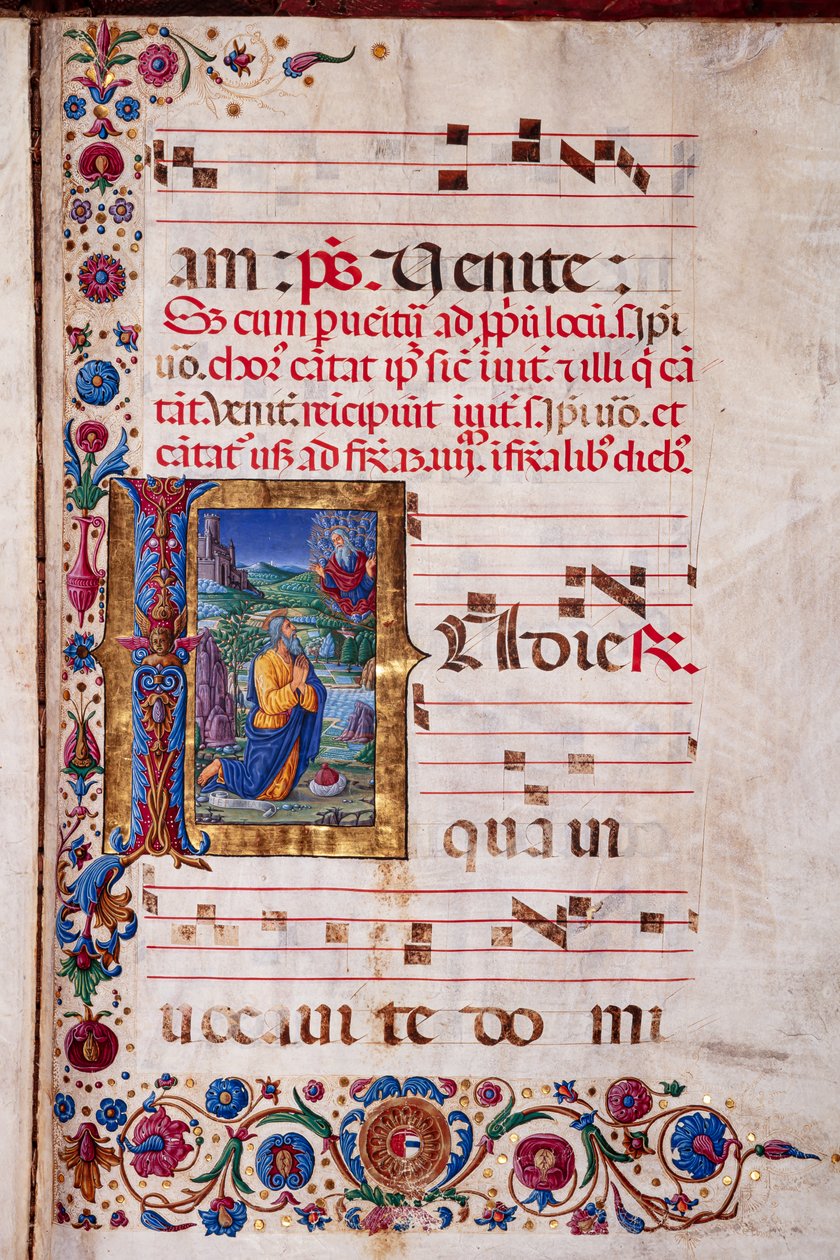 Piccolomini-Bibliothek: Chorbuch, cod. 7.G, ff. 40v mit „Vision des Jeremias“ von Unbekannter Künstler