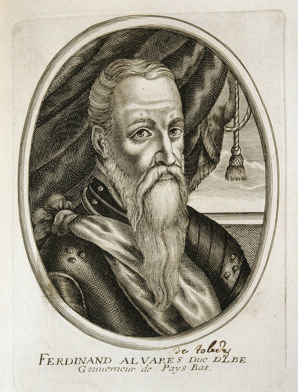 Porträt des Herzogs von Alba (1507-1582) (Gravur) von Unbekannter Künstler