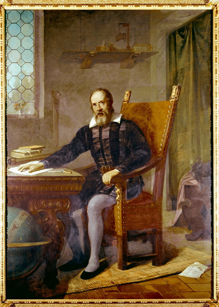 Porträt von Galileo Galilei genannt Galilei (1564 - 1642) - Anonymes Gemälde - Lastra a Signa, Villa Selva, Italien von Unbekannter Künstler