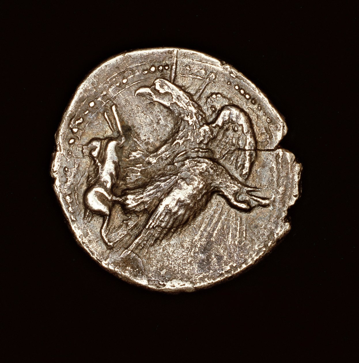 Seltene antike griechische Münze, Silber-Tetradrachme, Agrigentum, Adler mit Hase, 411 v. Chr. (Foto) von Unbekannter Künstler