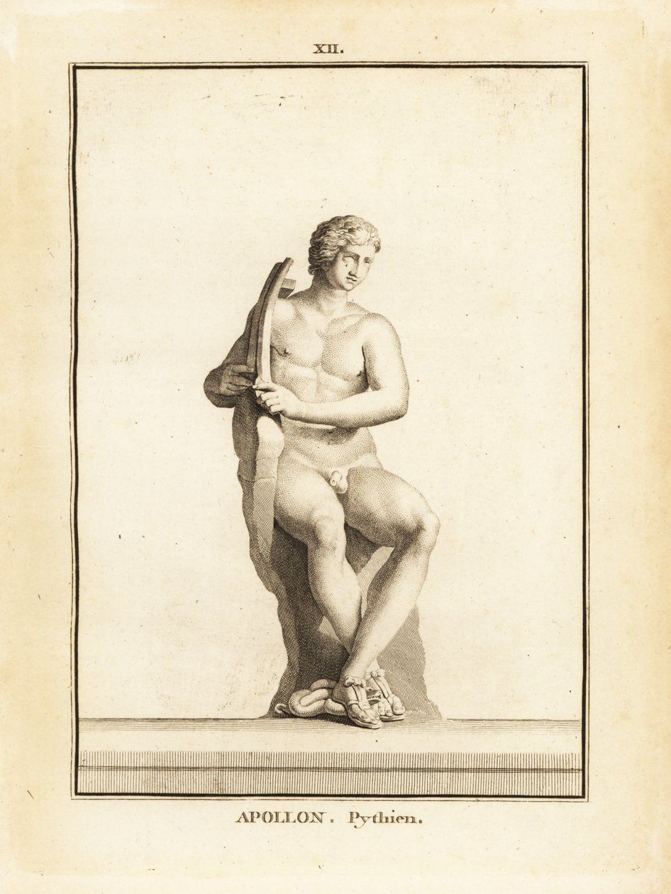 Statue des Pythischen Apollon, Schutzpatron von Delphi, mit Leier von Unbekannt
