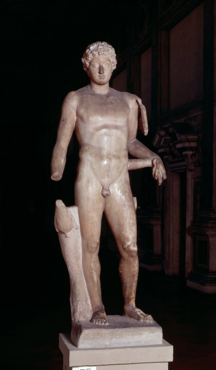 Statue eines Jünglings mit den Attributen des Merkur, Römisch von Unbekannt