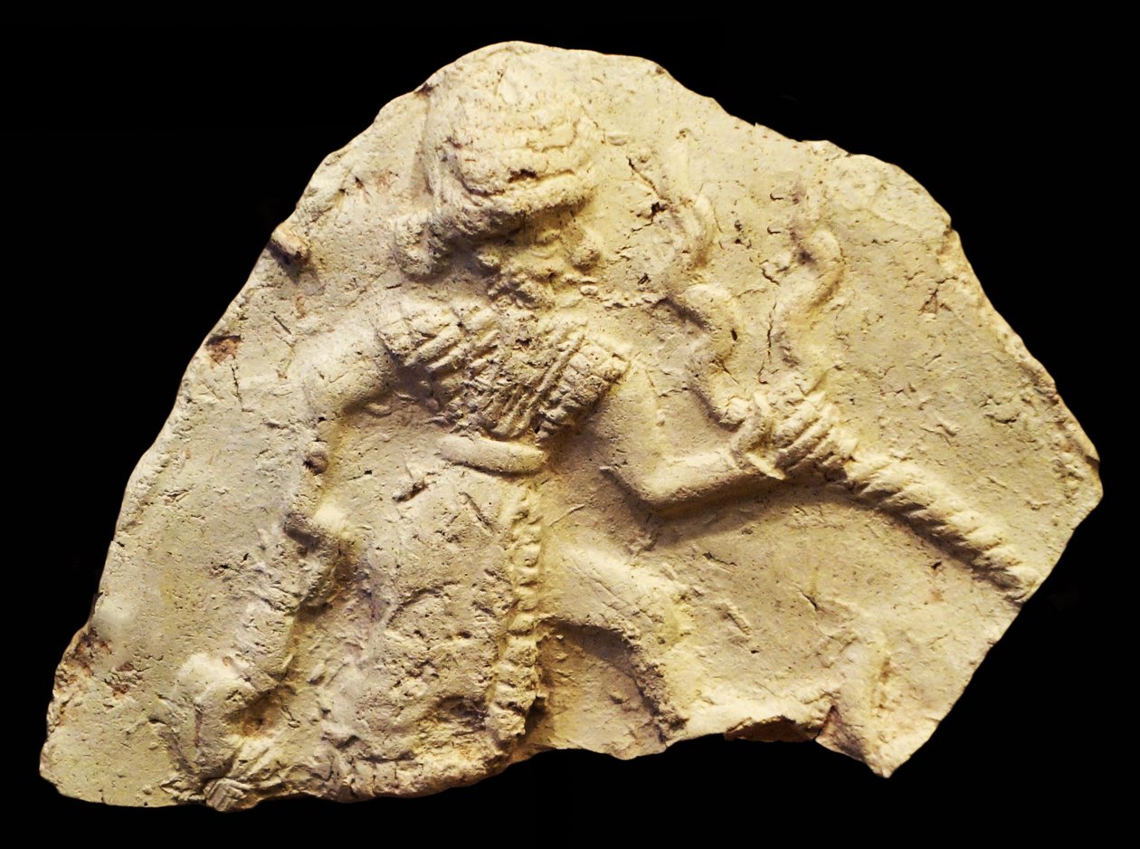 Tafel, die den Sturm-Gott Ishchali darstellt, Isun Larsa, Babylon, Mesopotamien, ca. 2000-1600 v. Chr. von Unbekannt