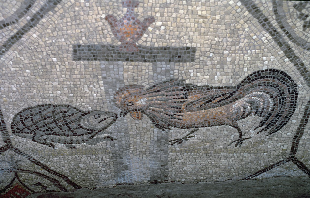 Der Hahn und die Schildkröte (Detail), ca. 313 n. Chr. von Unbekannt
