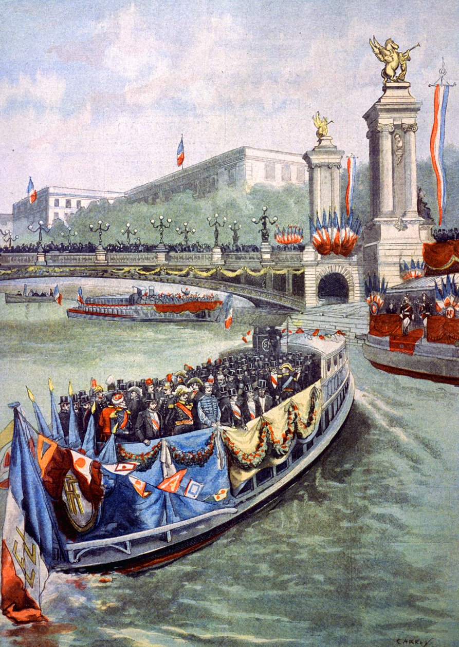 Die offizielle Flottille bei der Eröffnung der Pariser Ausstellung von Unbekannter Künstler