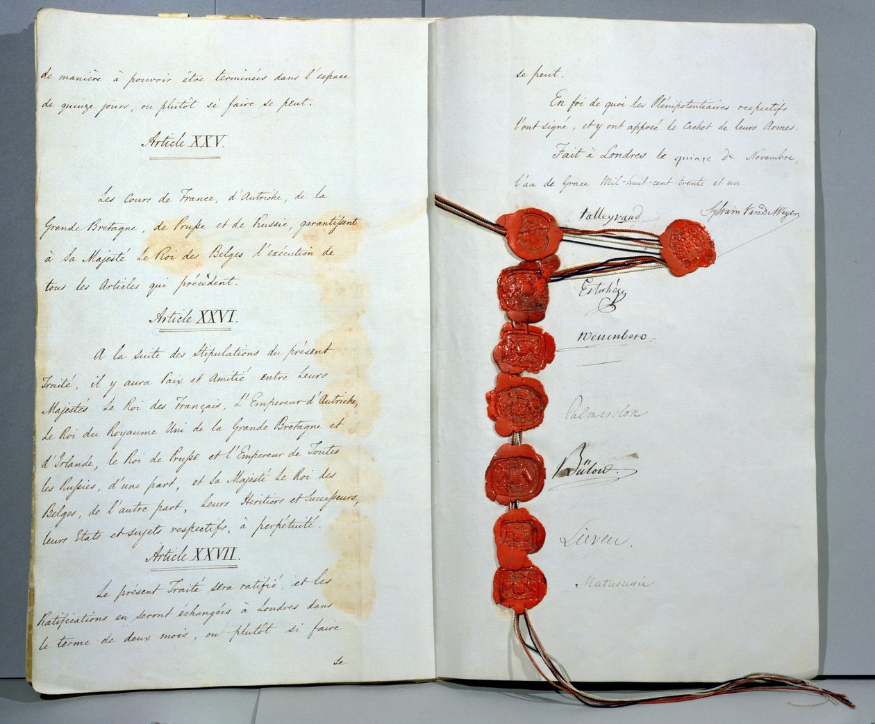 Vertrag zur Gründung Belgiens als souveräner Staat, unterzeichnet am 15. November 1831 auf der Londoner Konferenz von Unbekannt