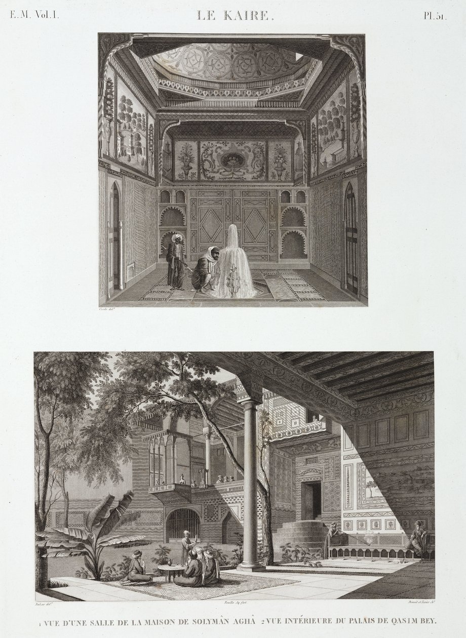 Zwei Beispiele islamischer Architektur, Kairo, Ägypten, ca. 1798 von Unbekannt
