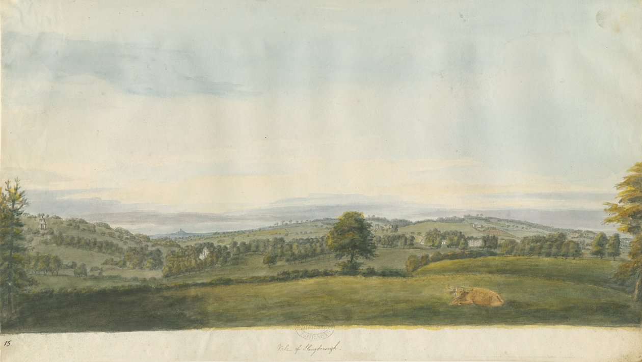 Tal von Shugborough: Aquarell, nd [spätes 18. Jh.] von Unbekannt