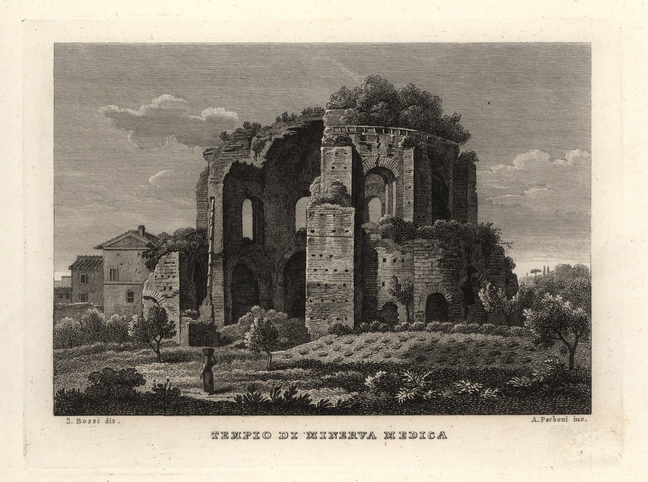 Ansicht des Tempels der Minerva Medica, Tempio di Minerva Medica, oder Nymphaeum, Rom von Unbekannt