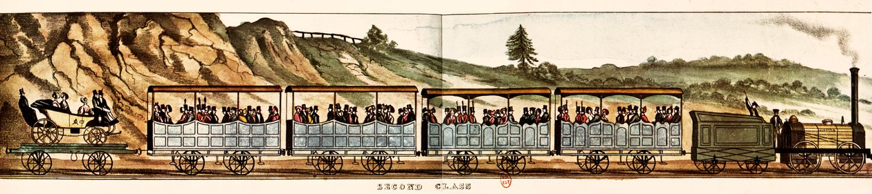 Wagen für Passagiere der zweiten Klasse, Liverpool-Manchester Eisenbahn von Unbekannter Künstler