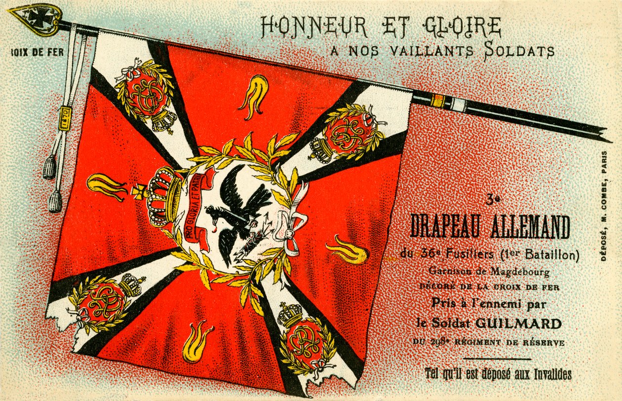 Erster Weltkrieg: Deutsche Flagge von den Franzosen erobert von Unbekannter Künstler