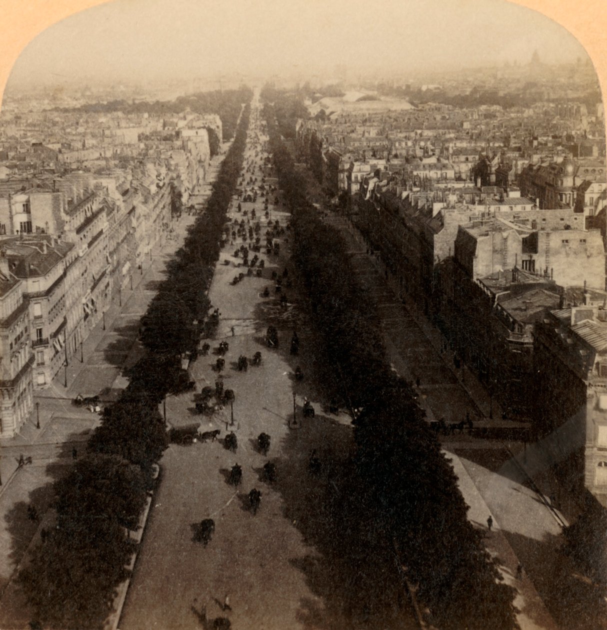 Champs Elysees, die Lieblingsfahrt von Paris, Frankreich, 1894 von Underwood and Underwood
