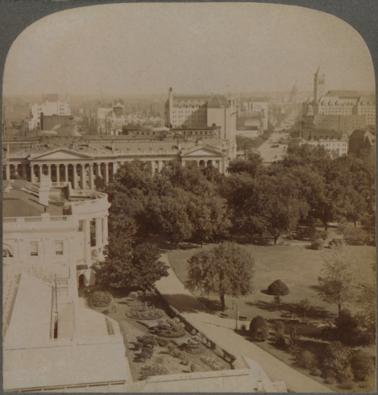 Vom Marineministerium...vorbei am Weißen Haus und dem Finanzministerium, zum Kapitol, Washington, USA, 1902 von Underwood and Underwood