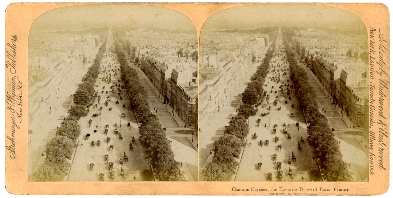 Die Champs Elysees, Paris, Frankreich, 1894 von Underwood and Underwood