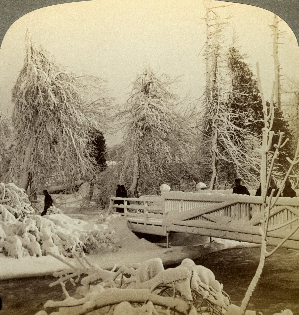 Winterszene, Luna Island, Niagara Falls, New York, USA von Underwood and Underwood