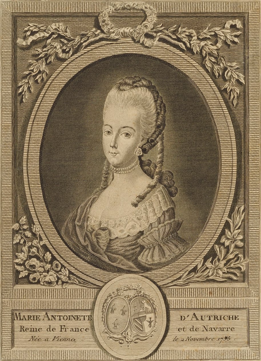 Marie Antoinette von Österreich, Königin von Frankreich und Navarra, geboren in Wien am 2. November 1755 von Unidentified (European)