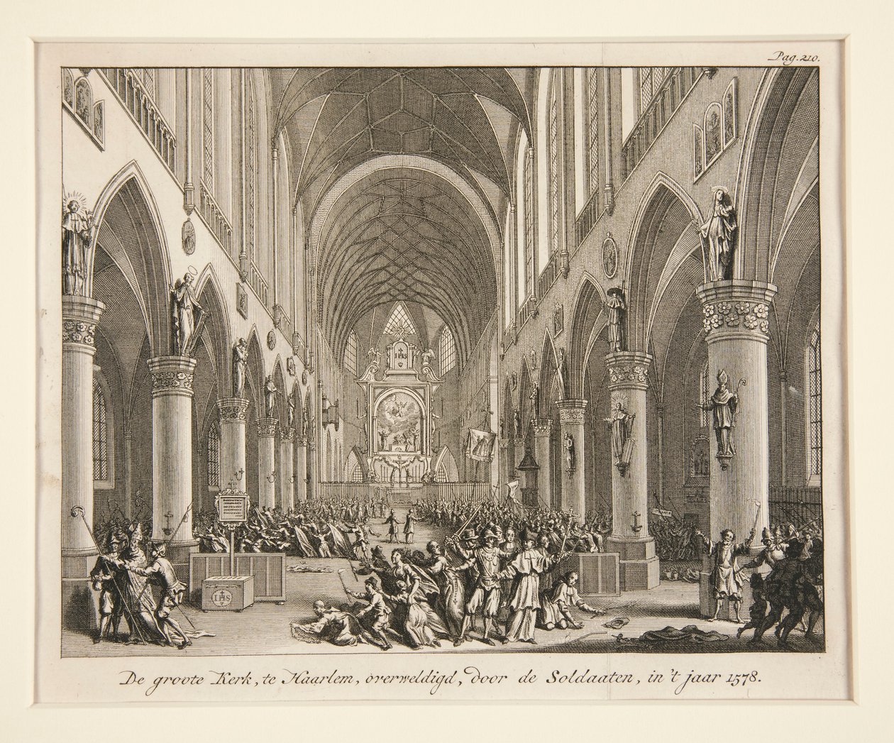 Die große Kirche in Haarlem, überwältigt von den Soldaten von Unknown
