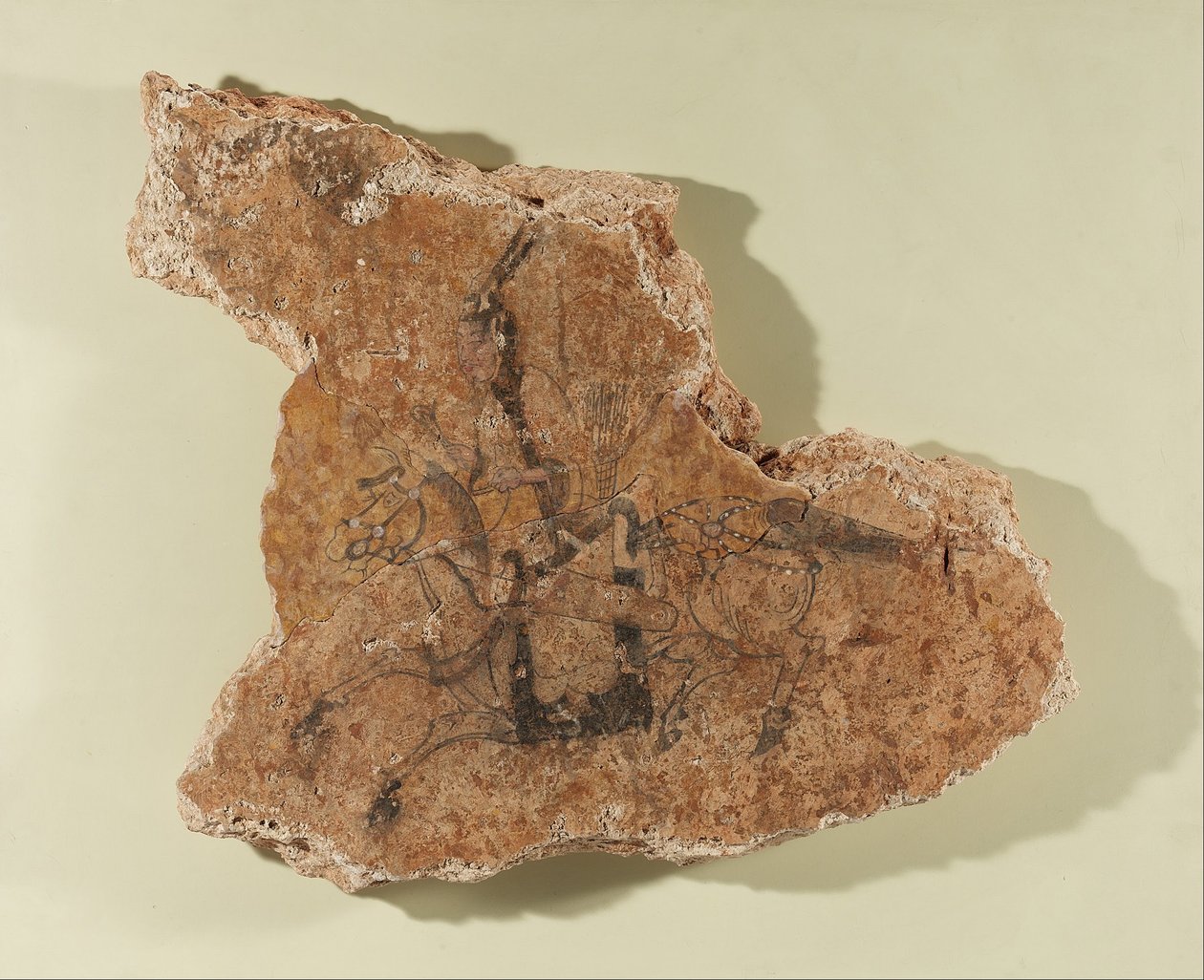 Fragment eines Wandgemäldes mit einem Reiter von Unknown