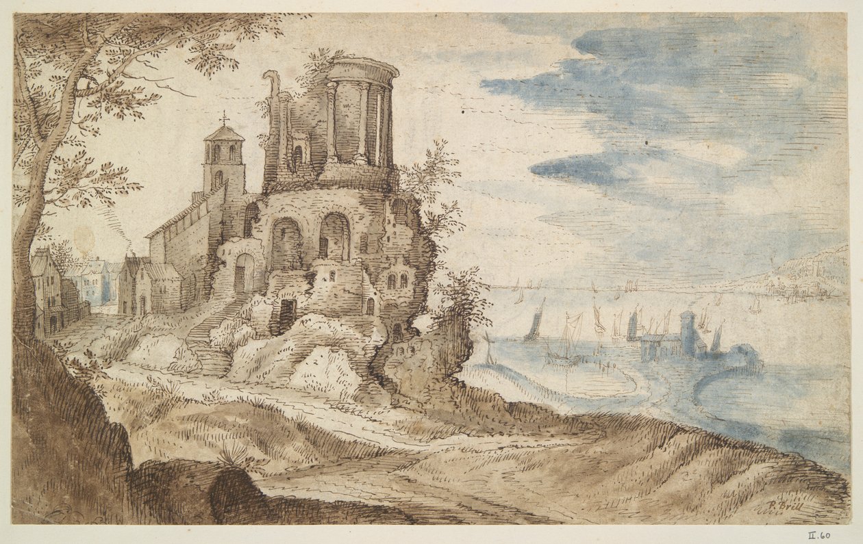 Imaginäre Landschaft mit dem Tempel der Sibylle, Tivoli von Unknown