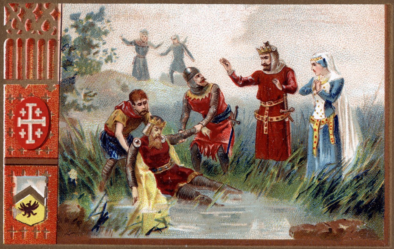 3. Kreuzzug: Entdeckung des Körpers von Kaiser Friedrich Barbarossa (deutscher römischer Kaiser) im Fluss Selef im Jahr 1190 von Unknown artist
