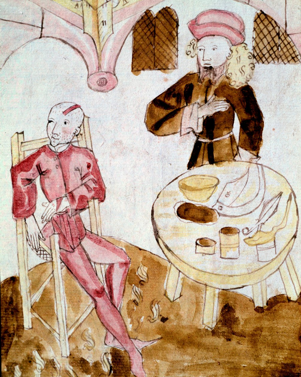 Ein Arzt besucht einen Patienten (Miniatur) von Unknown artist