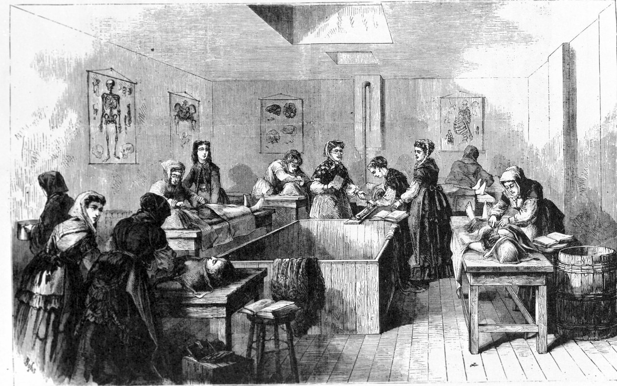 Ein Leichenschauhaus in den Vereinigten Staaten im Jahr 1890. von Unknown artist