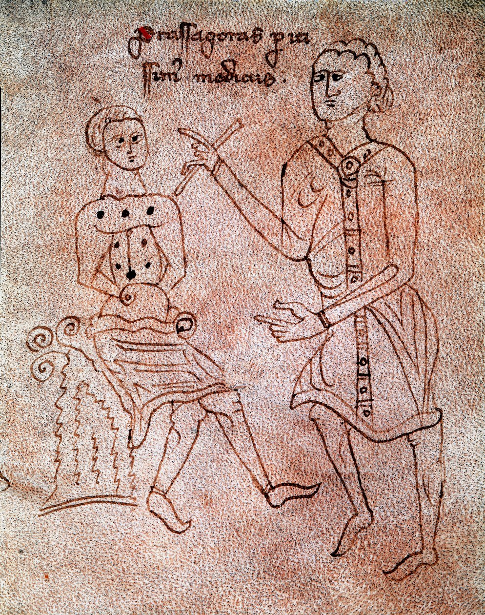 Ein Neurologe untersucht das Nervensystem eines Miniaturpatienten aus dem Manuskript „De surgia“ 13. Jahrhundert Venedig, Biblioteca Marciana von Unknown artist