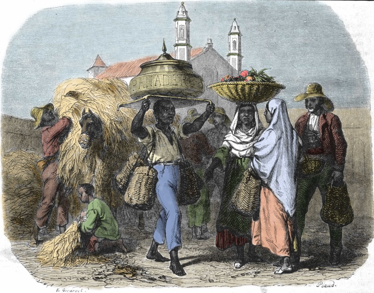 Ein reisender Brothändler in Kuba, Gravur von 1870 von Unknown artist