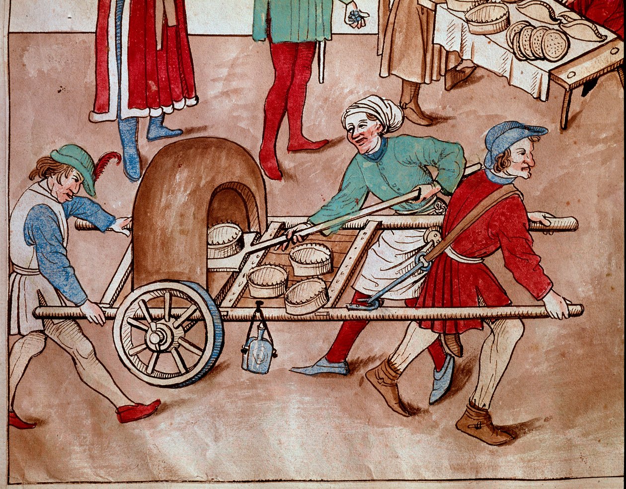 Ein wandernder Bäcker. Miniatur aus „Chroniken des Konzils von Konstanz“ von Ulrich Richental von Unknown artist
