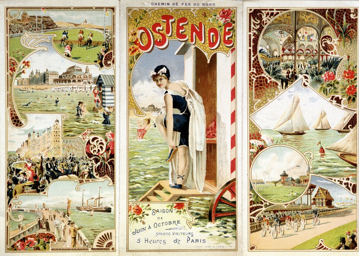 Werbung für die Nordbahn: Ostende, 5 Stunden von Paris, späte 19. Jahrhundert von Unknown artist