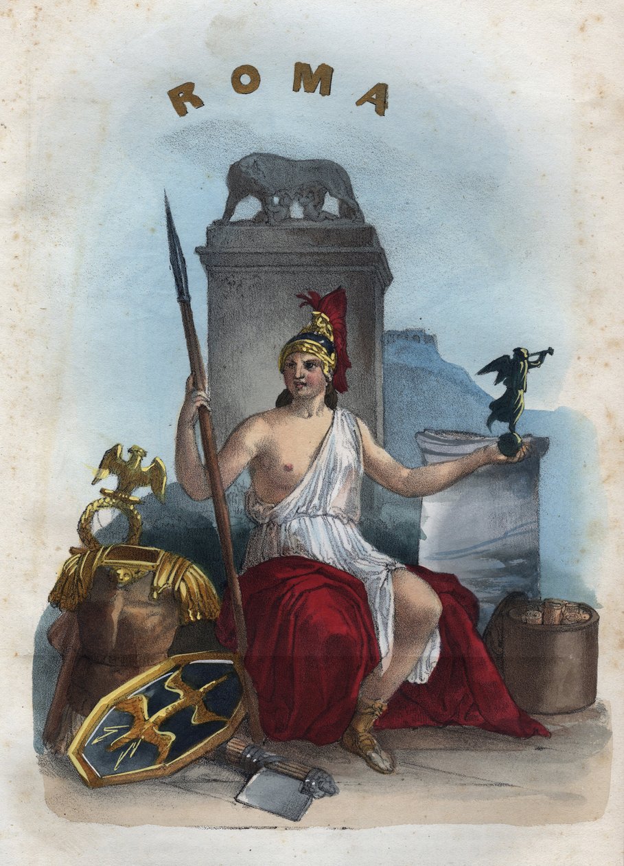 Allegorie von Rom - Gravur aus „Usi e Costumi di Tutti i Popoli dell