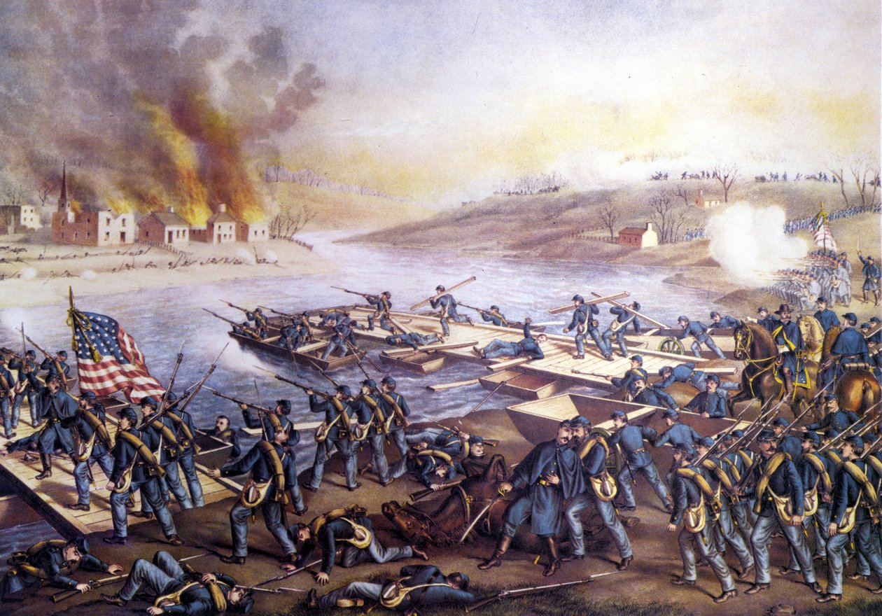Amerikanischer Bürgerkrieg (1861 - 1865): Erste Schlacht von Fredericksburg (Virginia) am 11. Dezember von Unknown artist