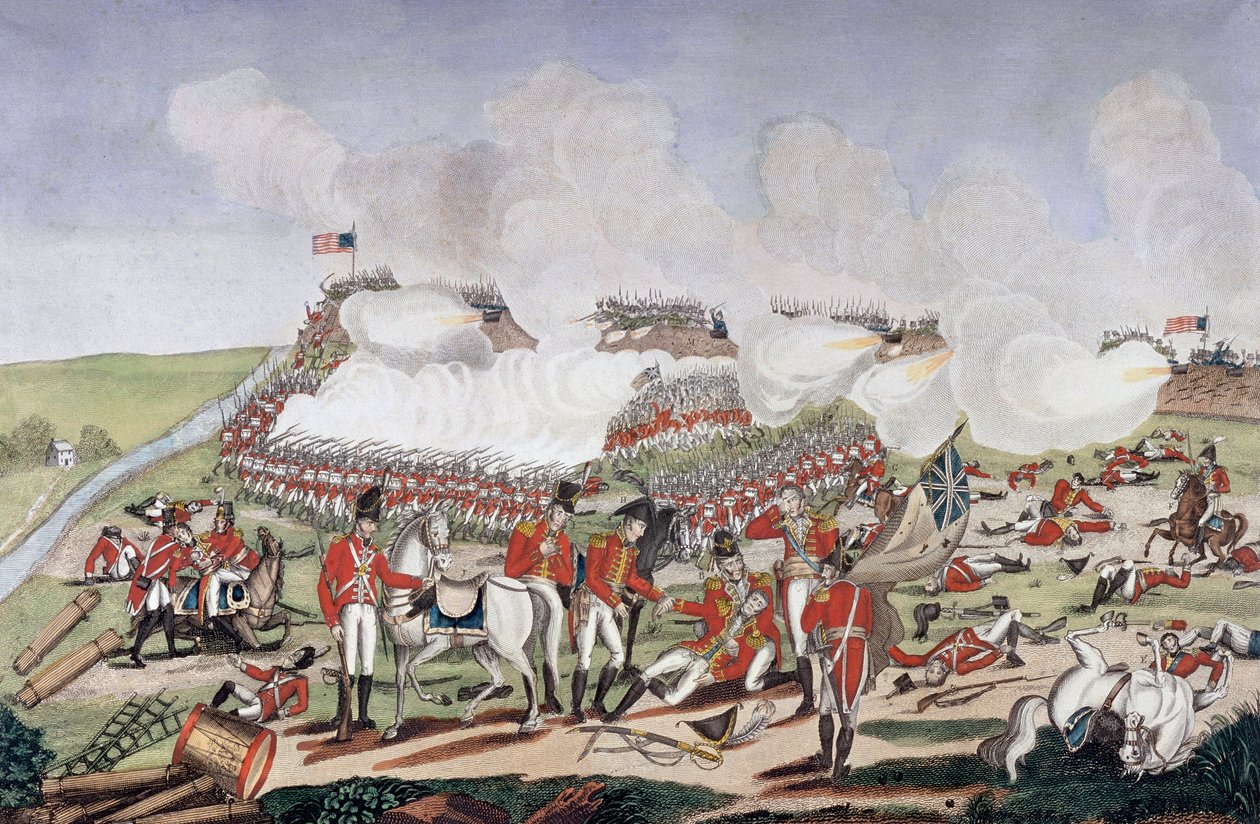 Anglo-Amerikanischer Krieg von 1812 (Zweiter Unabhängigkeitskrieg): Tod von General Edward Pakenham (1778-1815) während der Schlacht von New Orleans (Louisiana, USA) von Unknown artist