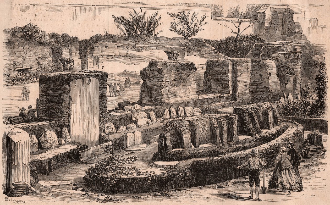 Archäologische Ausgrabungen, organisiert von Napoleon III in Rom im Bereich des Palastes der Cäsaren von Unknown
