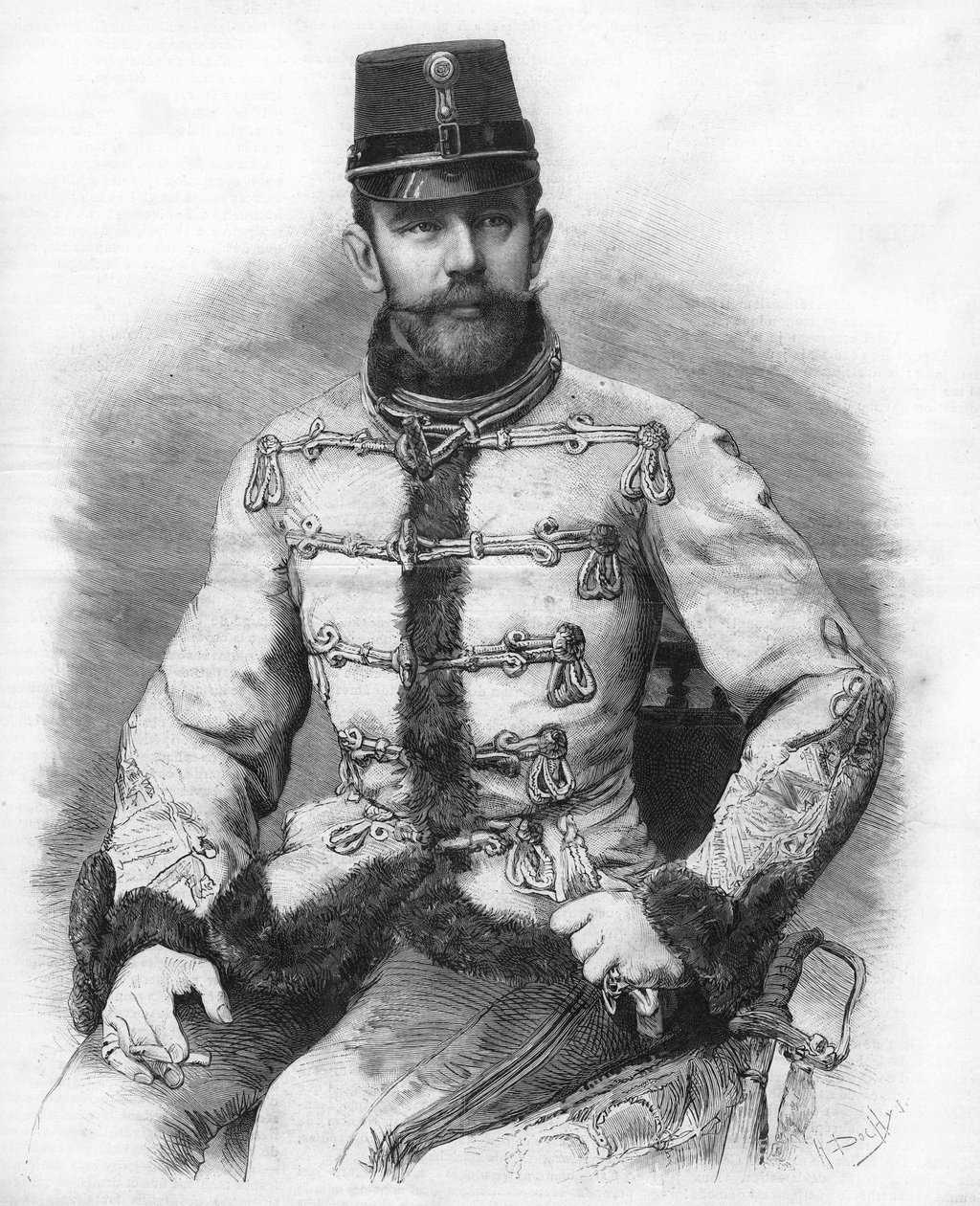 Erzherzog Rudolf von Habsburg (1858-1889), Kronprinz von Österreich. Gravur von 1889 von Unknown artist