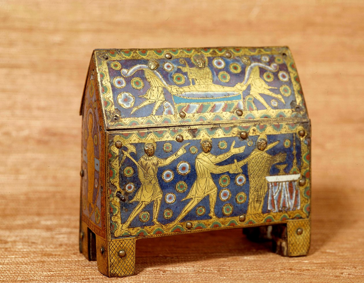 Kunstobjekt: Emailjagd, Gold und Kupfer von Thomas Becket (1118-1170), Erzbischof von Canterbury. Um 1200. Paris, Nationalmuseum des Mittelalters, Thermes de Cluny von Unknown artist